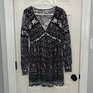 Free People Cherry Blossom Lace Lined Mini‎ Dress Size 2 Festival Party Bohemian